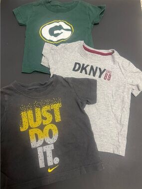 Nike Kids Black Tee with Yellow 'Just Do It.' Graphic